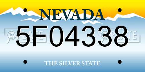 5F04338 Nevada License Plate