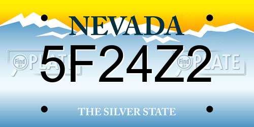 5F24Z2 Nevada License Plate