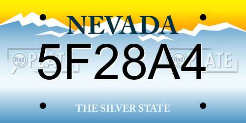 5F28A4 Nevada License Plate