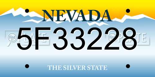 5F33228 Nevada License Plate