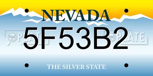 5F53B2 Nevada License Plate
