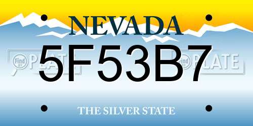 5F53B7 Nevada License Plate