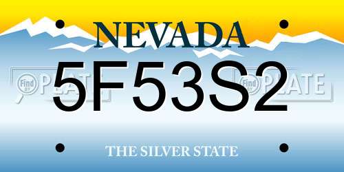 5F53S2 Nevada License Plate