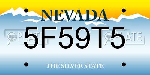 5F59T5 Nevada License Plate