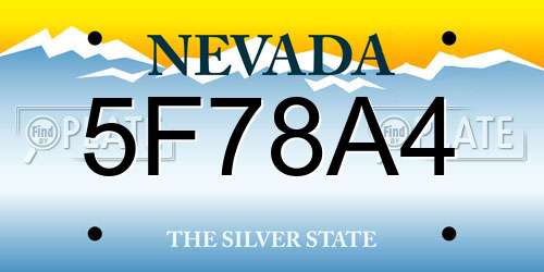 5F78A4 Nevada License Plate