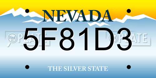 5F81D3 Nevada License Plate