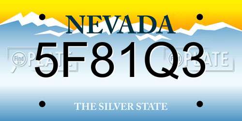 5F81Q3 Nevada License Plate