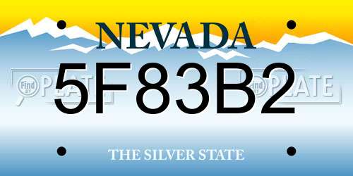 5F83B2 Nevada License Plate