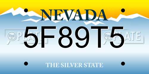 5F89T5 Nevada License Plate