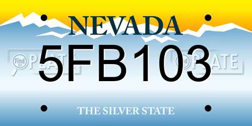 5FB103 Nevada License Plate