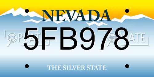 5FB978 Nevada License Plate