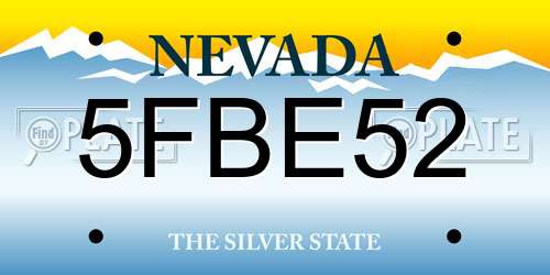 5FBE52 Nevada License Plate