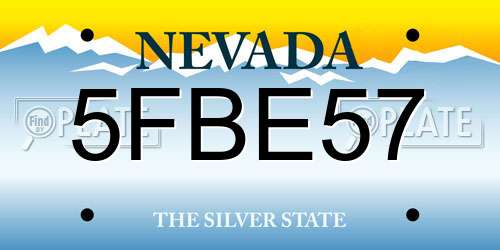 5FBE57 Nevada License Plate