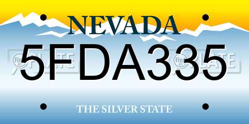 5FDA335 Nevada License Plate