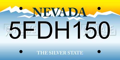 5FDH150 Nevada License Plate