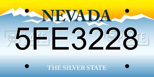 5FE3228 Nevada License Plate