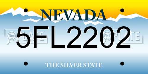 5FL2202 Nevada License Plate