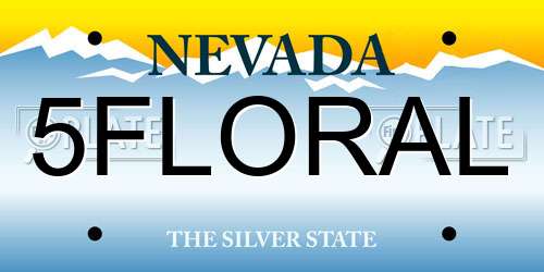 5FLORAL Nevada License Plate