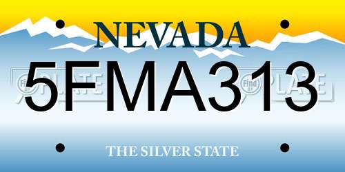 5FMA313 Nevada License Plate