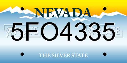 5FO4335 Nevada License Plate