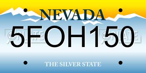 5FOH150 Nevada License Plate
