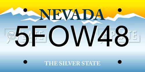 5FOW48 Nevada License Plate