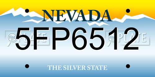 5FP6512 Nevada License Plate