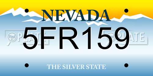 5FR159 Nevada License Plate