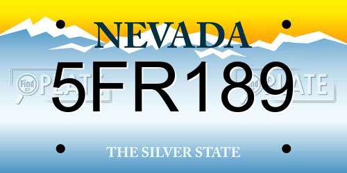 5FR189 Nevada License Plate