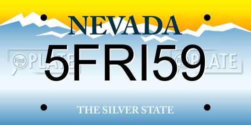 5FRI59 Nevada License Plate