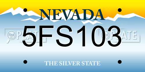5FS103 Nevada License Plate