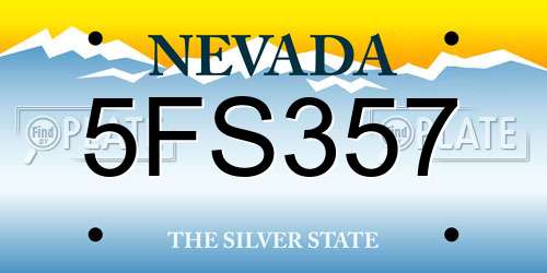 5FS357 Nevada License Plate
