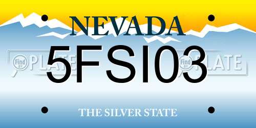 5FSI03 Nevada License Plate