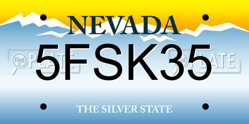 5FSK35 Nevada License Plate