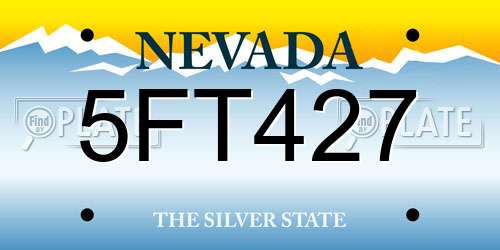 5FT427 Nevada License Plate