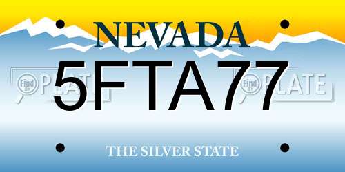 5FTA77 Nevada License Plate