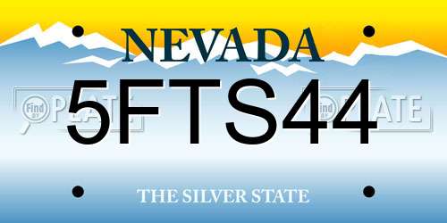 5FTS44 Nevada License Plate
