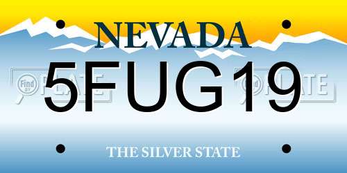 5FUG19 Nevada License Plate