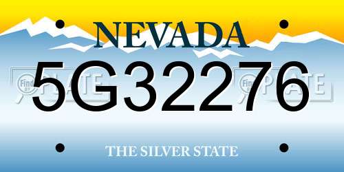 5G32276 Nevada License Plate