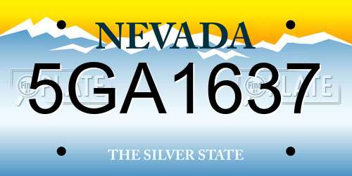 5GA1637 Nevada License Plate