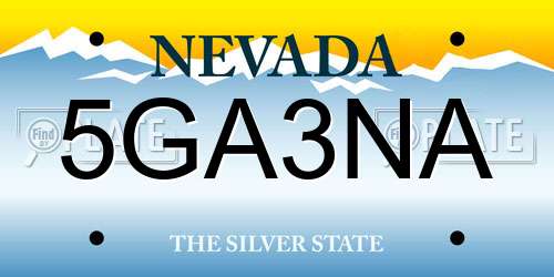 5GA3NA Nevada License Plate