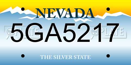 5GA5217 Nevada License Plate