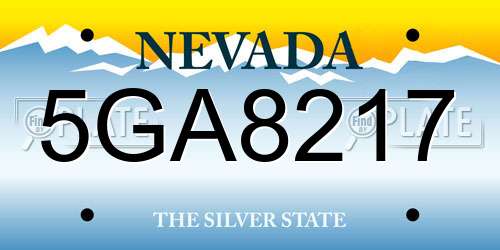 5GA8217 Nevada License Plate