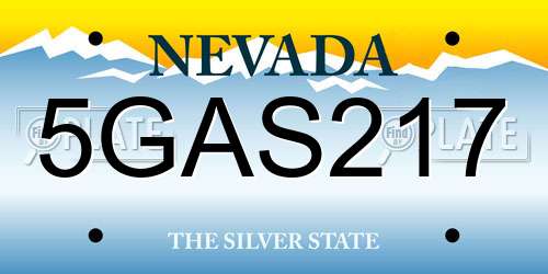 5GAS217 Nevada License Plate