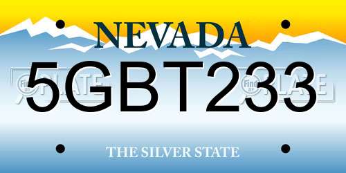 5GBT233 Nevada License Plate