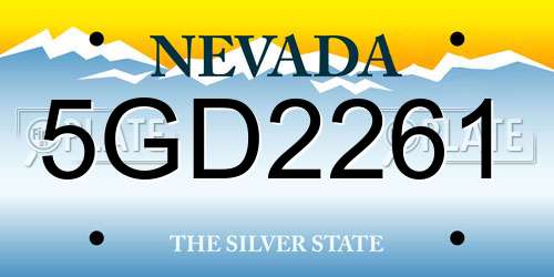 5GD2261 Nevada License Plate