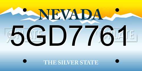 5GD7761 Nevada License Plate