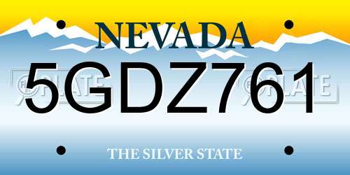 5GDZ761 Nevada License Plate