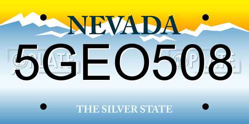 5GEO508 Nevada License Plate
