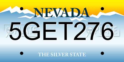 5GET276 Nevada License Plate